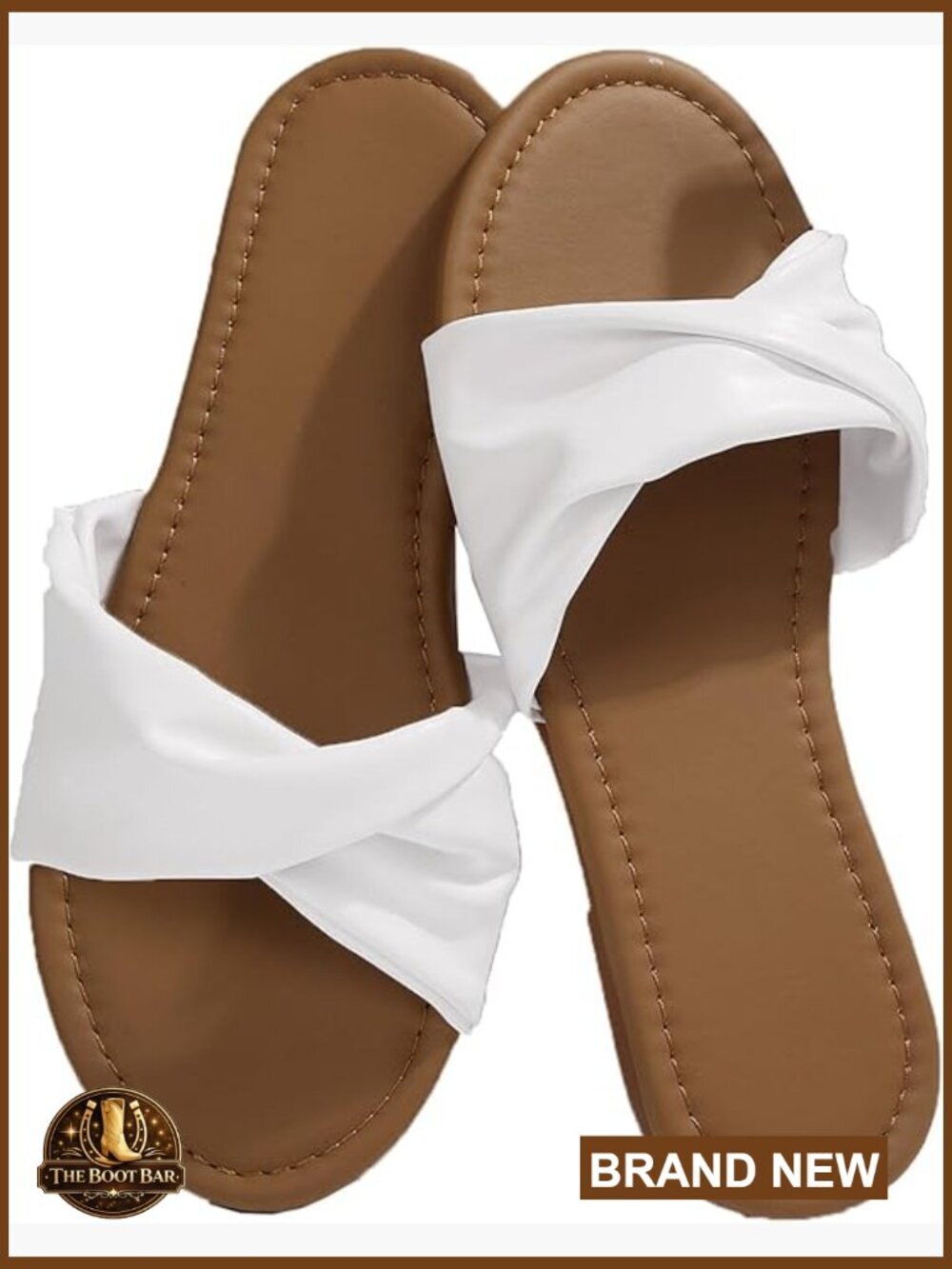 Twist Bow Knot Sandals Slip On Slide Flats Summer Beach